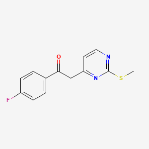 molecular formula C13H11FN2OS B1314730 1-(4-Fluorophenyl)-2-[2-(methylsulfanyl)pyrimidin-4-yl]ethan-1-one CAS No. 217661-99-9