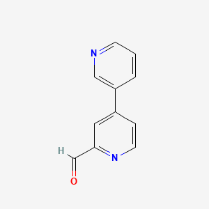 molecular formula C11H8N2O B13147308 [3,4'-Bipyridine]-2'-carbaldehyde 