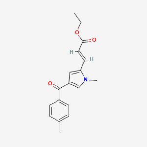 molecular formula C18H19NO3 B1314732 Ethyl (2E)-3-{1-methyl-4-[(4-methylphenyl)-carbonyl]-1H-pyrrol-2-yl}prop-2-enoate CAS No. 428872-08-6