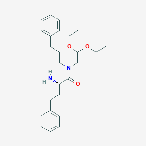 molecular formula C25H36N2O3 B13147324 (S)-2-Amino-N-(2,2-diethoxyethyl)-4-phenyl-N-(3-phenylpropyl)butanamide 