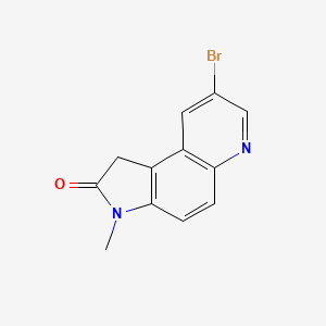 molecular formula C12H9BrN2O B13147417 8-Bromo-3-methyl-1H-pyrrolo[3,2-f]quinolin-2(3H)-one 