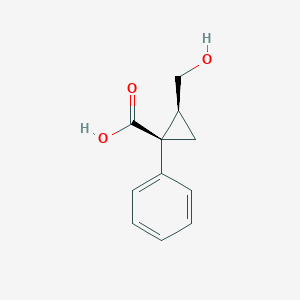 molecular formula C11H12O3 B1314742 (1R,2S)-2-(Hydroxymethyl)-1-phenylcyclopropanecarboxylic acid CAS No. 66823-04-9