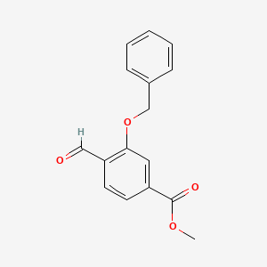 molecular formula C16H14O4 B13147433 Methyl 3-(benzyloxy)-4-formylbenzoate 