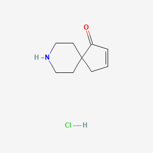 molecular formula C9H14ClNO B13147435 8-Azaspiro[4.5]dec-2-en-1-one hydrochloride 