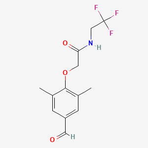 molecular formula C13H14F3NO3 B13147527 2-(4-formyl-2,6-dimethylphenoxy)-N-(2,2,2-trifluoroethyl)acetamide 