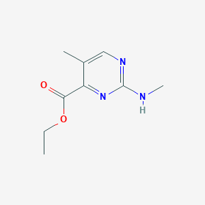 molecular formula C9H13N3O2 B13147590 Ethyl 5-methyl-2-(methylamino)pyrimidine-4-carboxylate 