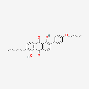molecular formula C29H30O5 B13147606 2-(4-Butoxyphenyl)-1,5-dihydroxy-6-pentylanthracene-9,10-dione CAS No. 94517-61-0