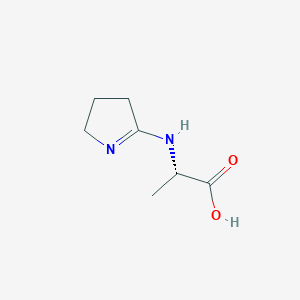 molecular formula C7H12N2O2 B13147619 (S)-2-((3,4-Dihydro-2H-pyrrol-5-yl)amino)propanoic acid 