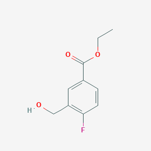 molecular formula C10H11FO3 B13147630 Ethyl 4-fluoro-3-(hydroxymethyl)benzoate 