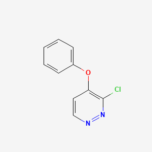 molecular formula C10H7ClN2O B13147635 3-Chloro-4-phenoxypyridazine 