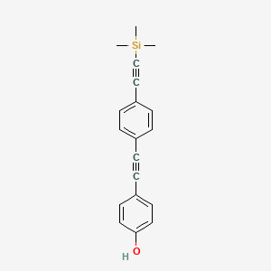 molecular formula C19H18OSi B1314781 4-((4-((三甲基甲硅烷基)乙炔基)苯基)乙炔基)苯酚 CAS No. 910467-75-3