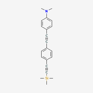 molecular formula C21H23NSi B1314782 N,N-Dimethyl-4-((4-((trimethylsilyl)ethynyl)phenyl)ethynyl)aniline CAS No. 910467-59-3