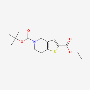 molecular formula C15H21NO4S B1314791 5-叔丁基 2-乙基 6,7-二氢噻吩并[3,2-c]吡啶-2,5(4H)-二甲酸酯 CAS No. 623564-30-7