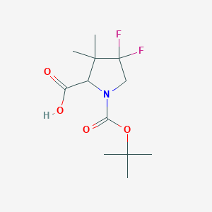 molecular formula C12H19F2NO4 B1314801 1-[(tert-Butoxy)carbonyl]-4,4-difluoro-3,3-dimethylpyrrolidine-2-carboxylic acid 