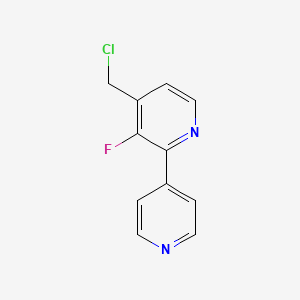molecular formula C11H8ClFN2 B13148242 4-(Chloromethyl)-3-fluoro-2,4'-bipyridine 