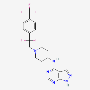 molecular formula C19H19F5N6 B1314827 N-(1-(2,2-二氟-2-(4-(三氟甲基)苯基)乙基)哌啶-4-基)-1H-吡唑并[3,4-d]嘧啶-4-胺 CAS No. 913574-42-2