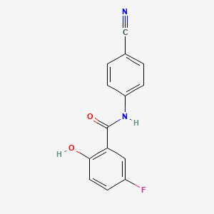 molecular formula C14H9FN2O2 B13148288 N-(4-cyanophenyl)-5-fluoro-2-hydroxybenzamide CAS No. 521272-34-4