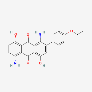 molecular formula C22H18N2O5 B13148327 9,10-Anthracenedione, 1,5-diamino-2-(4-ethoxyphenyl)-4,8-dihydroxy- CAS No. 71799-75-2