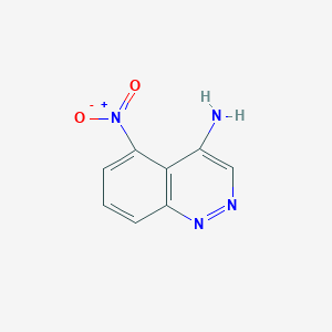 molecular formula C8H6N4O2 B13148635 5-Nitrocinnolin-4-amine 
