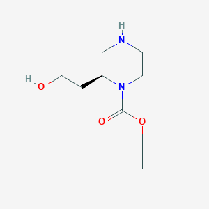molecular formula C11H22N2O3 B1314876 (S)-tert-butyl 2-(2-hydroxyethyl)piperazine-1-carboxylate CAS No. 169448-17-3