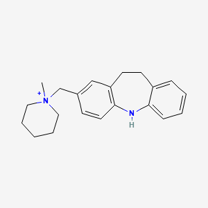 molecular formula C21H27N2+ B13148942 3-[(1-methylpiperidin-1-ium-1-yl)methyl]-6,11-dihydro-5H-benzo[b][1]benzazepine 