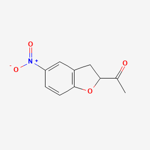 molecular formula C10H9NO4 B13149027 1-(5-Nitro-2,3-dihydrobenzofuran-2-yl)ethanone 