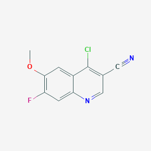 molecular formula C11H6ClFN2O B1314904 4-Chloro-7-fluoro-6-methoxyquinoline-3-carbonitrile CAS No. 622369-40-8