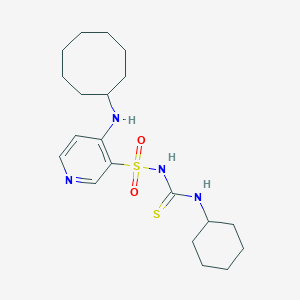 molecular formula C20H32N4O2S2 B131491 N-((4-Cyclooctylaminopyrid-3-yl)sulfonyl)-N'-(cyclohexyl)thiourea CAS No. 151162-46-8