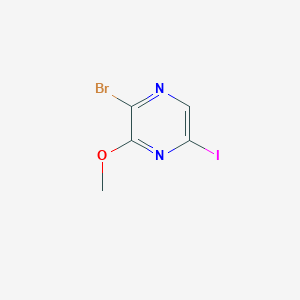 molecular formula C5H4BrIN2O B13149146 2-Bromo-5-iodo-3-methoxypyrazine 