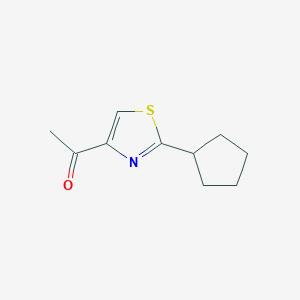 molecular formula C10H13NOS B13149380 1-(2-Cyclopentylthiazol-4-yl)ethanone 