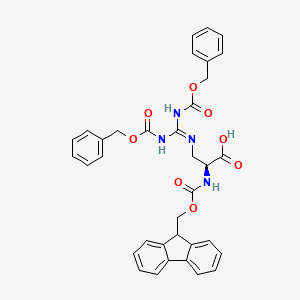 molecular formula C35H32N4O8 B13149562 Fmoc-Alg(Z)2-OH 
