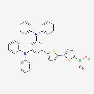 molecular formula C38H29BN2O2S2 B13149775 {5'-[3,5-Bis(diphenylamino)phenyl][2,2'-bithiophen]-5-yl}boronic acid CAS No. 651329-39-4