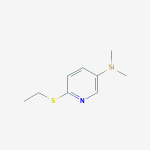 molecular formula C9H14NSSi B131498 Pyridine, 5-(dimethylsilyl)-2-(ethylthio)-(9CI) CAS No. 140687-67-8