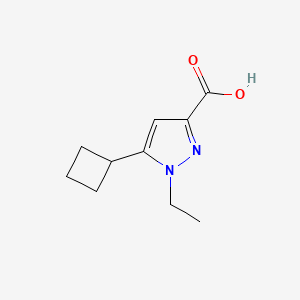 molecular formula C10H14N2O2 B13149848 5-Cyclobutyl-1-ethyl-1H-pyrazole-3-carboxylic acid 