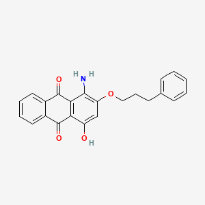 molecular formula C23H19NO4 B13149933 1-Amino-4-hydroxy-2-(3-phenylpropoxy)anthracene-9,10-dione CAS No. 55296-99-6