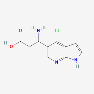 molecular formula C10H10ClN3O2 B13149940 3-Amino-3-(4-chloro-1H-pyrrolo[2,3-b]pyridin-5-yl)propanoicacid 