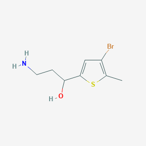 molecular formula C8H12BrNOS B13149942 3-Amino-1-(4-bromo-5-methylthiophen-2-yl)propan-1-ol 