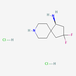 molecular formula C9H18Cl2F2N2 B13150145 (4S)-2,2-difluoro-8-azaspiro[4.5]decan-4-amine;dihydrochloride 