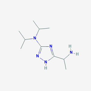 molecular formula C10H21N5 B13150275 5-(1-Aminoethyl)-N,N-bis(propan-2-yl)-1H-1,2,4-triazol-3-amine 