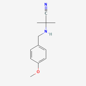 molecular formula C12H16N2O B1315049 2-{[(4-Methoxyphenyl)methyl]amino}-2-methylpropanenitrile CAS No. 68220-83-7