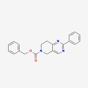 molecular formula C21H19N3O2 B13150497 Benzyl 2-phenyl-7,8-dihydropyrido[4,3-d]pyrimidine-6(5H)-carboxylate 