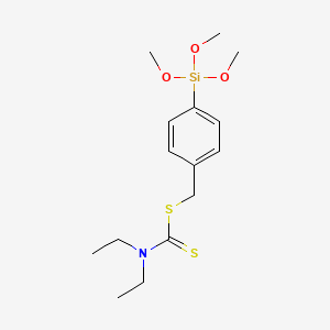 molecular formula C15H25NO3S2Si B13150711 [4-(Trimethoxysilyl)phenyl]methyl diethylcarbamodithioate CAS No. 258352-22-6