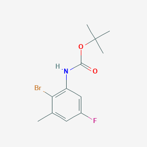 molecular formula C12H15BrFNO2 B13150990 tert-Butyl (2-bromo-5-fluoro-3-methylphenyl)carbamate 