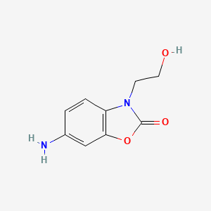 molecular formula C9H10N2O3 B13151052 6-Amino-3-(2-hydroxyethyl)-2,3-dihydro-1,3-benzoxazol-2-one 