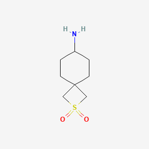 molecular formula C8H15NO2S B13151076 7-Amino-2lambda6-thiaspiro[3.5]nonane-2,2-dione 