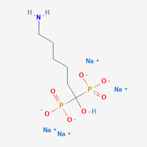 molecular formula C6H13NNa4O7P2 B13151394 (6-Amino-1-hydroxyhexane-1,1-diyl)diphosphonicacid,sodiumsalt 