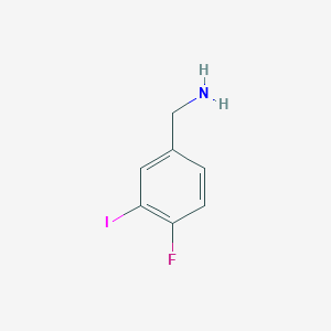 molecular formula C7H7FIN B13151500 4-Fluoro-3-iodobenzylamine 