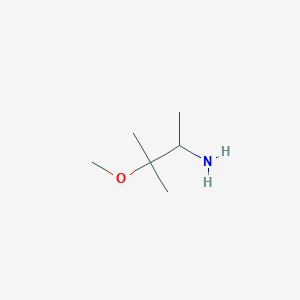 molecular formula C6H15NO B13151605 3-Methoxy-3-methylbutan-2-amine 