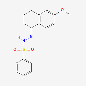 molecular formula C17H18N2O3S B1315176 (E)-N'-(6-Methoxy-3,4-dihydronaphthalen-1(2H)-ylidene)benzenesulfonohydrazide CAS No. 66227-85-8