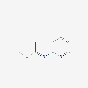 molecular formula C8H10N2O B13152015 Methyl N-pyridin-2-ylacetimidate 